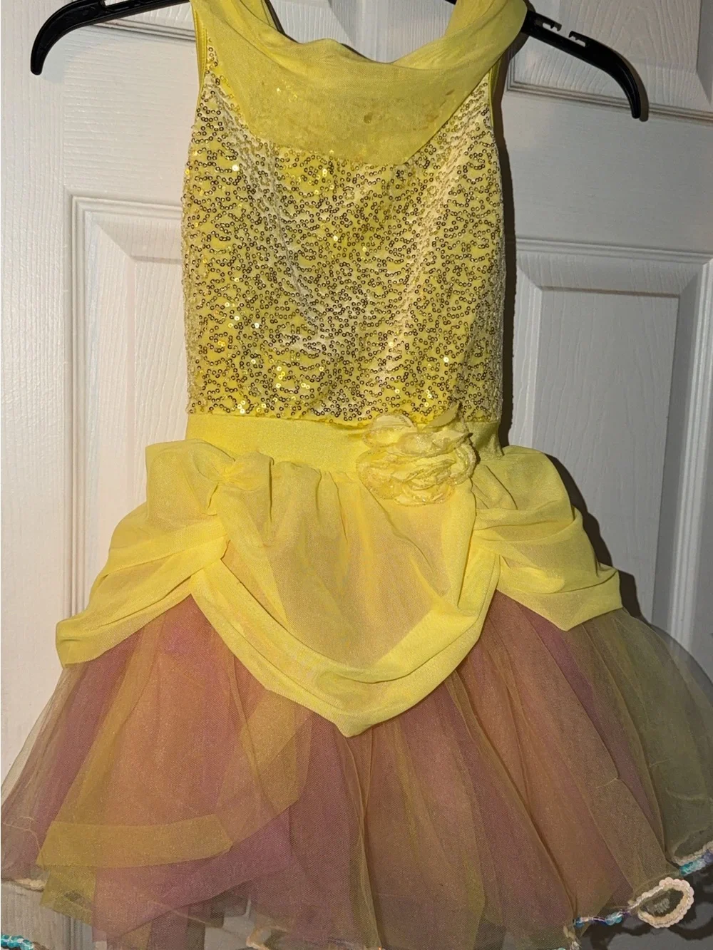 Weissman Yellow Glitter Tulle Dance Costume